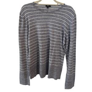 Vince Striped Lightweight Sweater Blue Medium